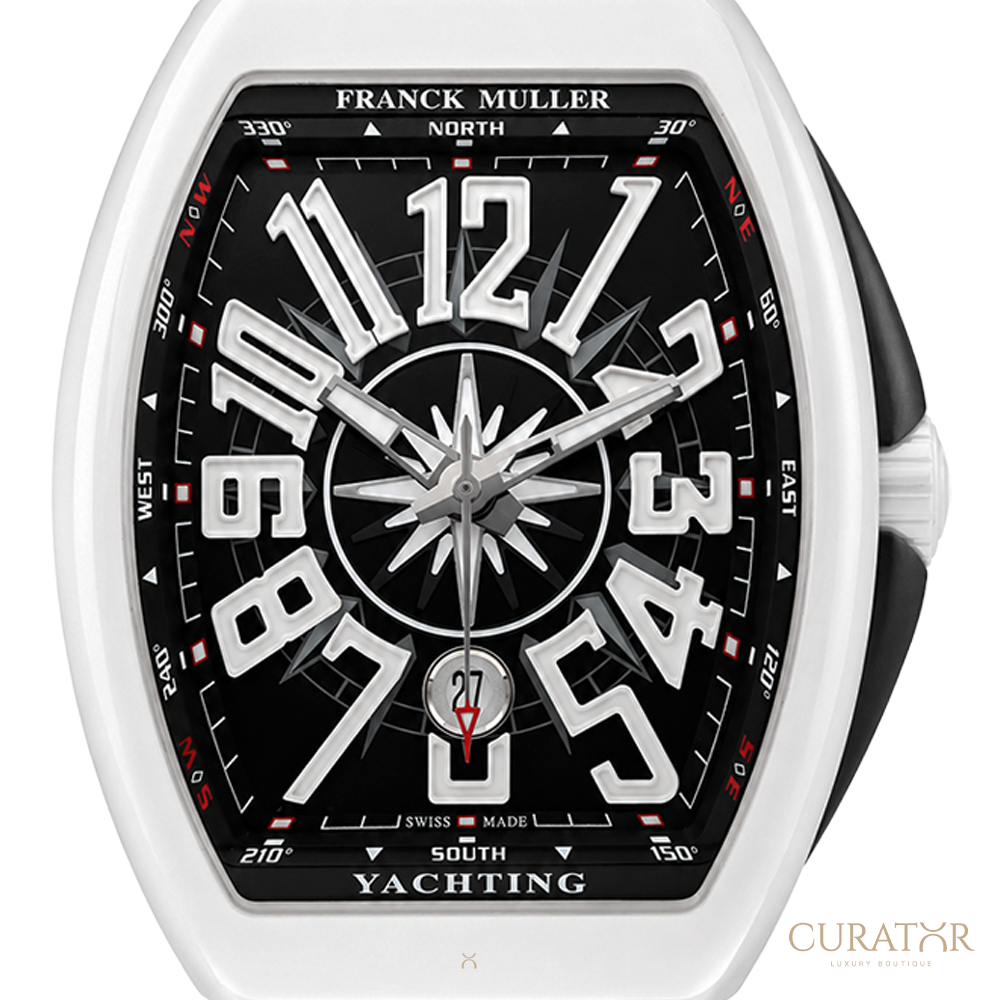 Franck Muller Vanguard Yachting White Ceramic Black Dial Watch
