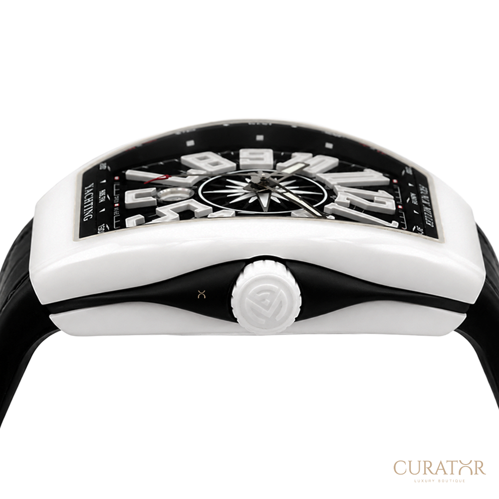 Franck Muller Vanguard Yachting White Ceramic Black Dial Watch