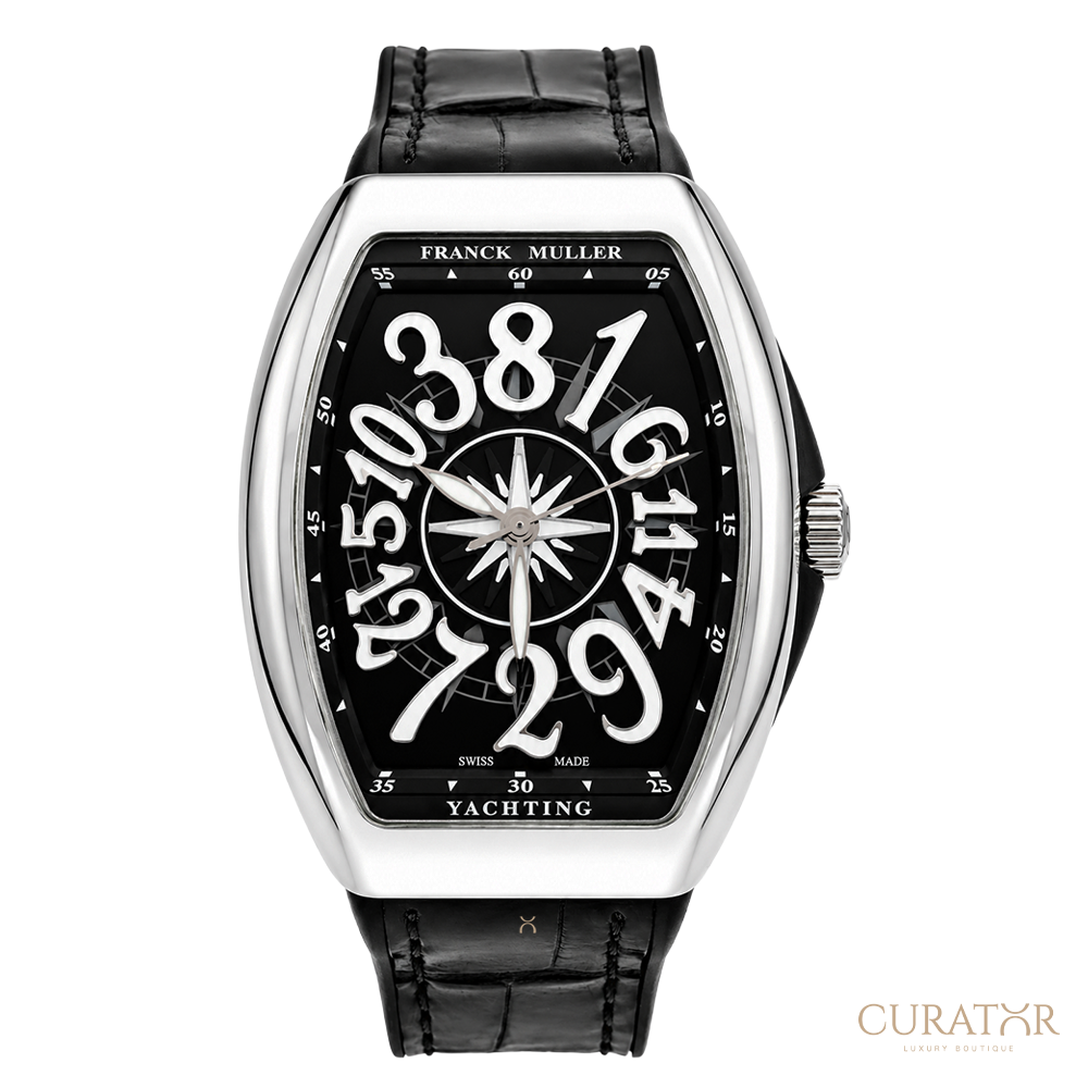 Franck Muller Vanguard Yachting Crazy Hours Stainless Steel Black Dial Watch