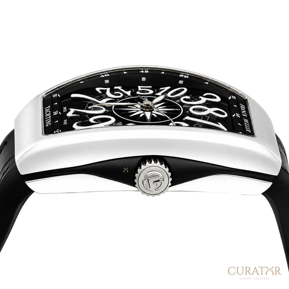 Franck Muller Vanguard Yachting Crazy Hours Stainless Steel Black Dial Watch