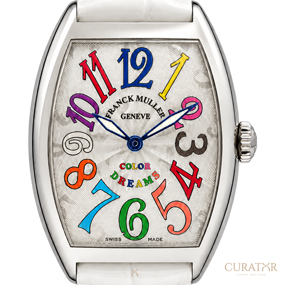 Franck Muller Color Dreams Stainless Steel Silver Dial White Strap Watch