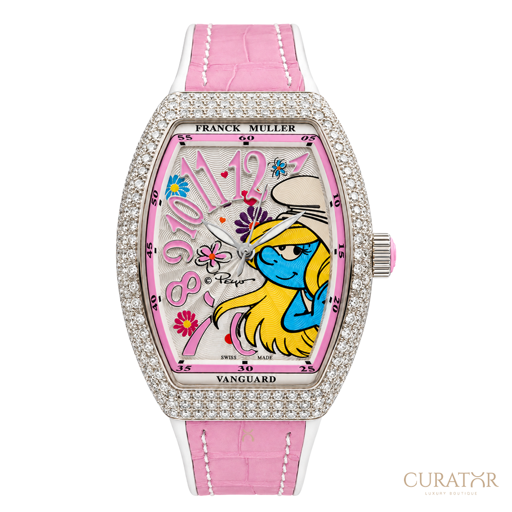 Franck Muller Vanguard Lady Smurfette Flower Limited Edition Diamond Stainless Steel Watch