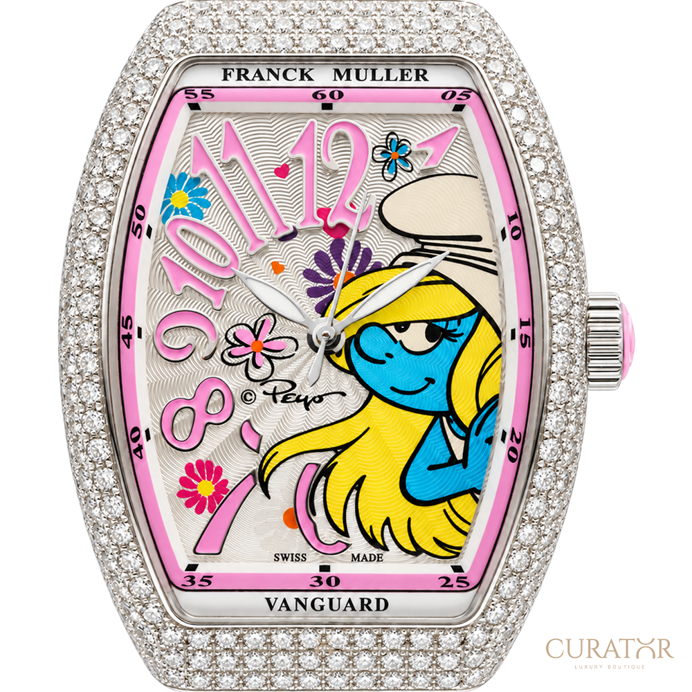 Franck Muller Vanguard Lady Smurfette Flower Limited Edition Diamond Stainless Steel Watch