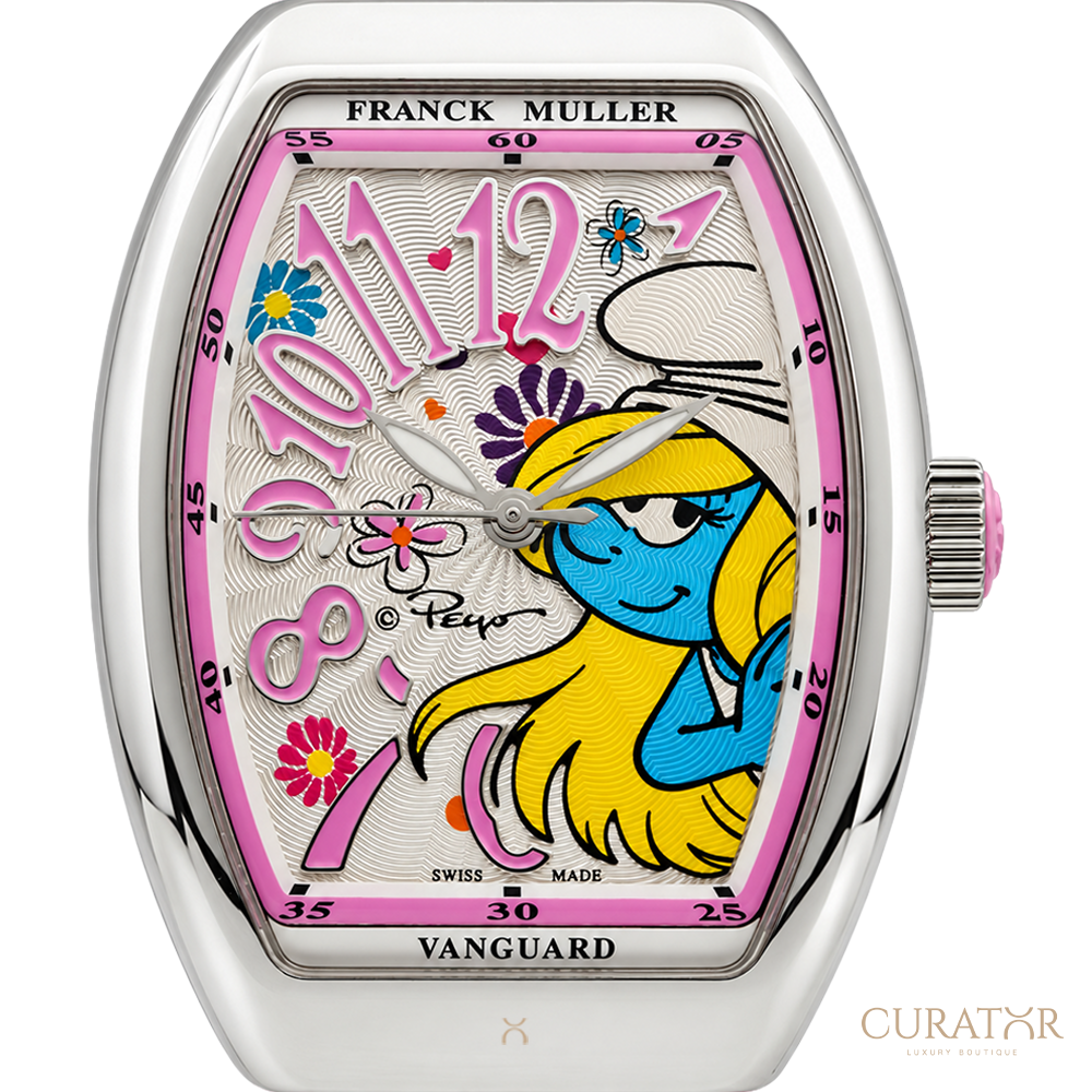 Franck Muller Vanguard Lady Smurfette Flower Limited Edition Stainless Steel Watch