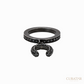 Anil Arjandas Jewels: Matte Black Oxidized Diamond Horseshoe Charm Ring