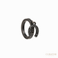 Anil Arjandas Jewels: Matte Black Oxidized Diamond Horseshoe Charm Ring