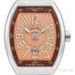 Franck Muller Vanguard Casablanca Stainless Steel Salmon Dial Brown Strap Watch