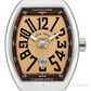 Franck Muller Vanguard Casablanca Stainless Steel Beige Dial Dark Brown Strap Watch