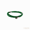 Anil Arjandas Jewels: Malachite Evil Eye Black Silver Double-Tour Beaded Bracelet