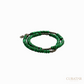 Anil Arjandas Jewels: Malachite Evil Eye Black Silver Double-Tour Beaded Bracelet
