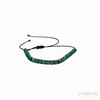 Anil Arjandas Jewels: Cylindrical Malachite & Black Diamond Silver Drawstring Bracelet