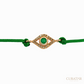 Anil Arjandas Jewels: Mini Evil Eye Diamond & Emerald Gold Macramé Bracelet