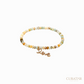Anil Arjandas Jewels: Faceted Multi-Color Gemstone & Diamond "Love" Script Charm Bracelet