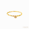 Anil Arjandas Jewels: Yellow Opal & Diamond Peace Sign Charm Stretch Bracelet