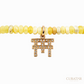 Anil Arjandas Jewels: Yellow Opal & Diamond Insignia Charm Stretch Bracelet