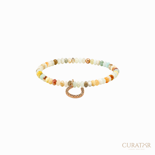 Anil Arjandas Jewels: Multi-Stone Energy & Diamond Pavé Horseshoe Charm Stretch Bracelet