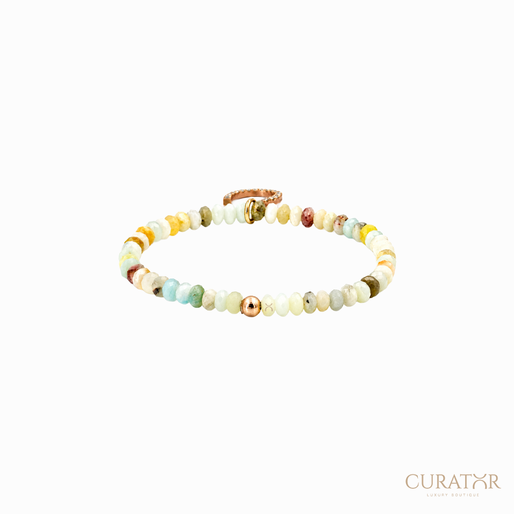 Anil Arjandas Jewels: Multi-Stone Energy & Diamond Pavé Horseshoe Charm Stretch Bracelet