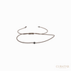 Anil Arjandas Jewels: Black Diamond Mini Ball Brown Cord Adjustable Drawstring Bracelet