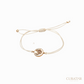 Anil Arjandas Jewels: Diamond Om Charm & Mother-of-Pearl Cream Cord Adjustable Bracelet