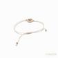Anil Arjandas Jewels: Diamond Om Charm & Mother-of-Pearl Cream Cord Adjustable Bracelet