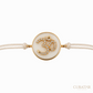Anil Arjandas Jewels: Diamond Om Charm & Mother-of-Pearl Cream Cord Adjustable Bracelet