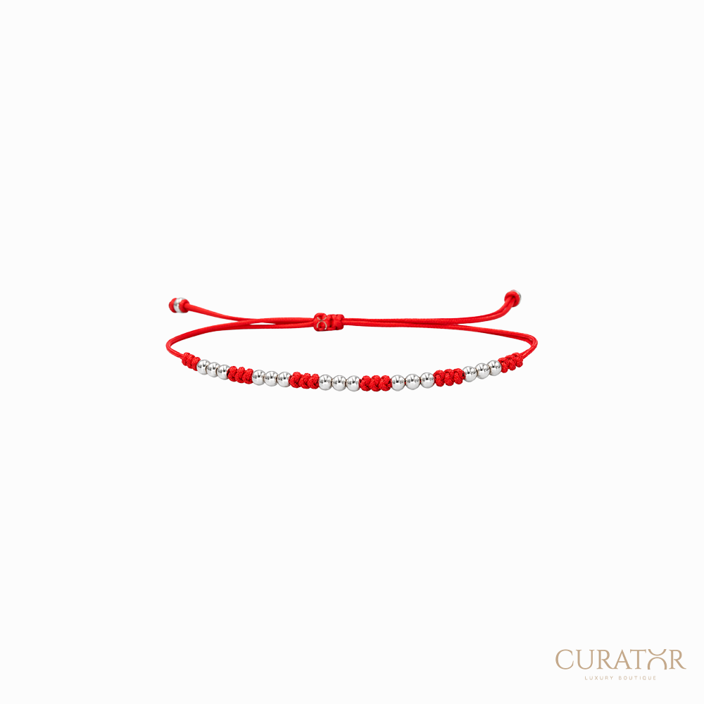 Anil Arjandas Jewels: 15 White Gold Macrame Red Cord Bracelet
