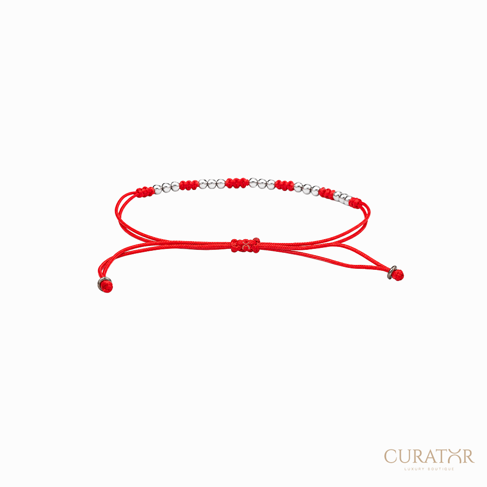 Anil Arjandas Jewels: 15 White Gold Macrame Red Cord Bracelet