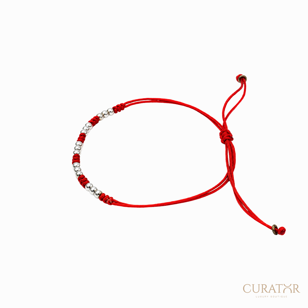 Anil Arjandas Jewels: 15 White Gold Macrame Red Cord Bracelet