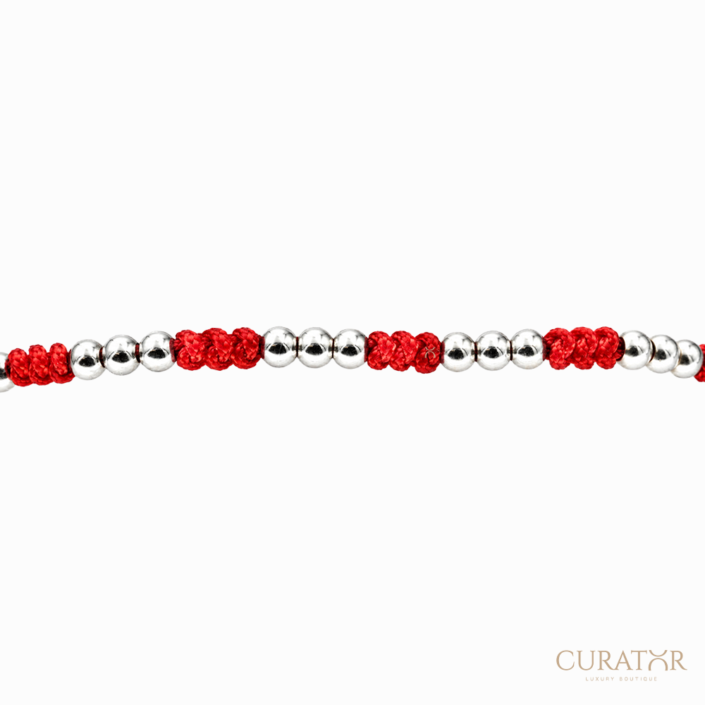 Anil Arjandas Jewels: 15 White Gold Macrame Red Cord Bracelet