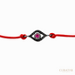 Anil Arjandas Jewels: Evil Eye Oxidized Sterling Silver Red Cord Bracelet