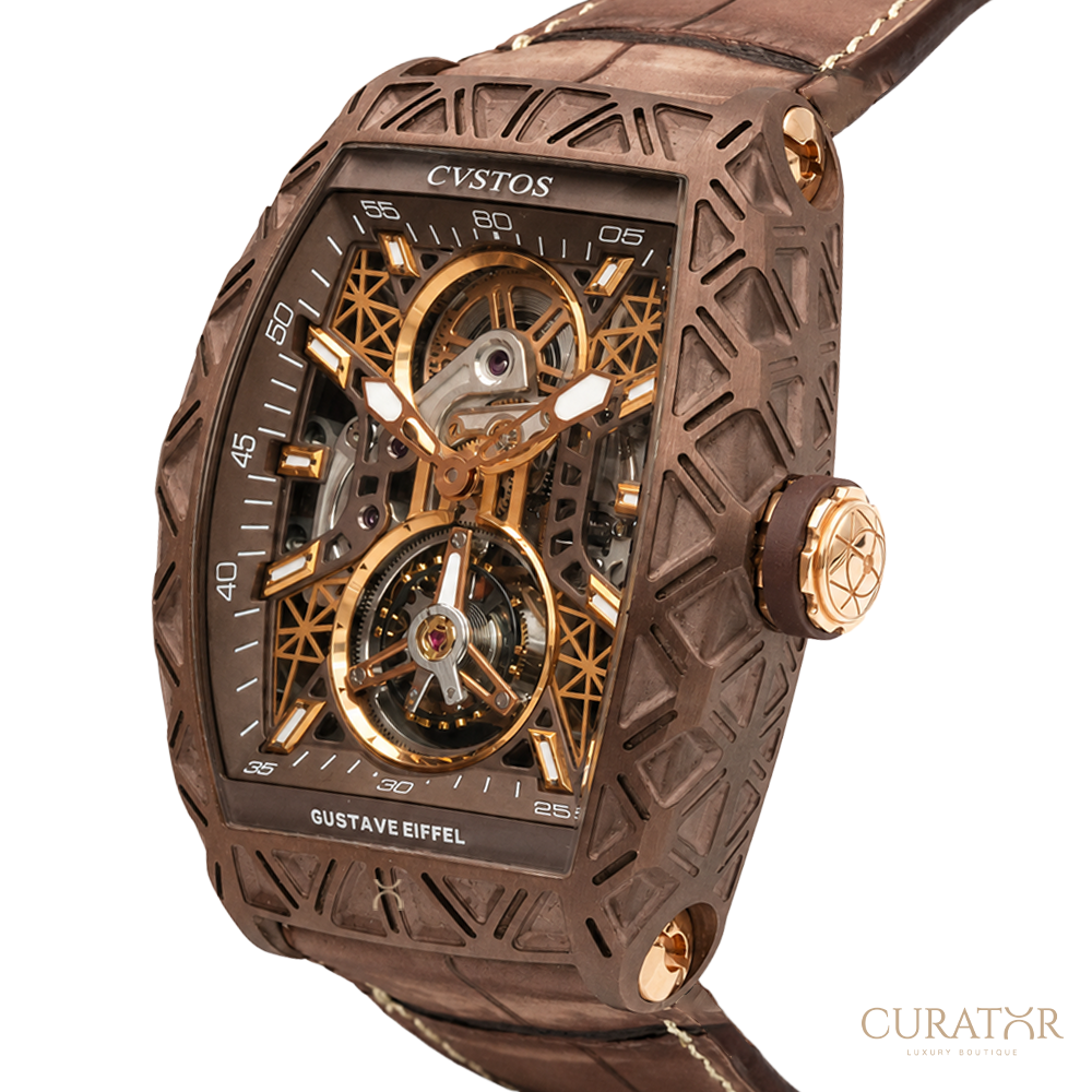 CVSTOS Challenge Tourbillon Gustave Eiffel Bronze Steel Skeleton Watch Limited Editon