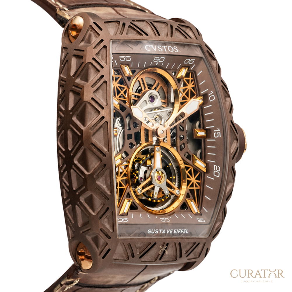 CVSTOS Challenge Tourbillon Gustave Eiffel Bronze Steel Skeleton Watch Limited Editon