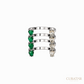 Anil Arjandas Jewels: 18K White Gold Four-Row Open Cage Ring with Pear-Cut Diamonds and Emeralds