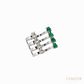 Anil Arjandas Jewels: 18K White Gold Four-Row Open Cage Ring with Pear-Cut Diamonds and Emeralds