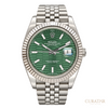 Rolex Datejust 41 Fluted Bezel Mint Green Motif Dial Jubilee Watch