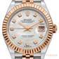 Rolex Lady-Datejust 28 Everose Rolesor White Mother-of-Pearl Diamond Dial