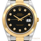 Rolex Datejust 41 Yellow Rolesor Black Diamond Dial Oyster Watch