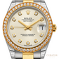 Rolex Datejust 31 Yellow Rolesor Silver Diamond Dial Diamond Bezel