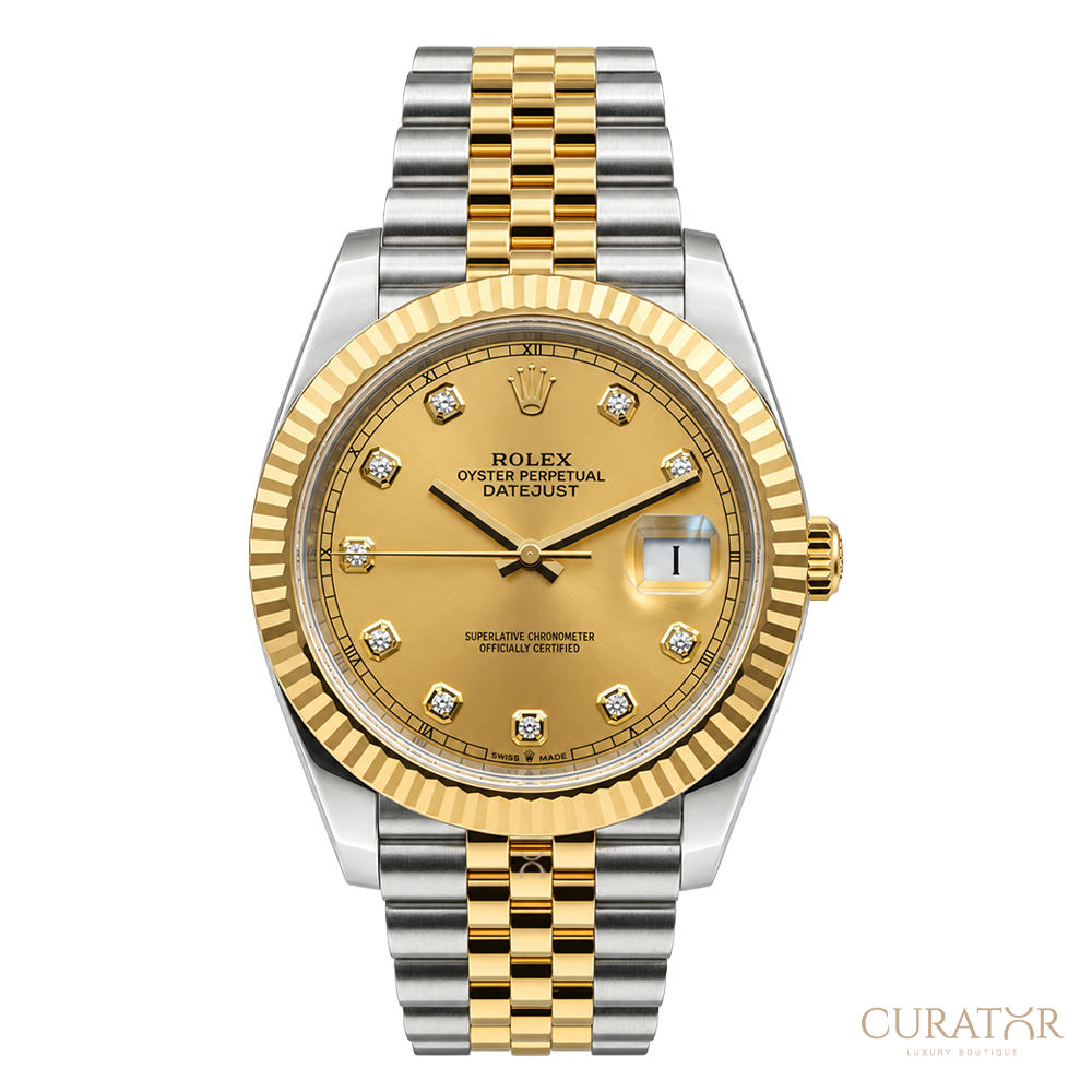 Rolex Datejust 41 Yellow Rolesor Champagne Diamond Dial