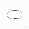 Anil Arjandas Jewels: Sterling Silver and Brown Diamond Hamsa Hand Macrame Cord Bracelet