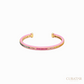 Anil Arjandas Jewels: 18K Yellow Gold Pink Rubber Protecting Rivière Rainbow Cuff