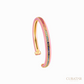 Anil Arjandas Jewels: 18K Yellow Gold Pink Rubber Protecting Rivière Rainbow Cuff