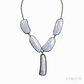 Anil Arjandas Jewels: Oxidized Sterling Silver Blue Lace Agate and Diamond Statement Y-Necklace
