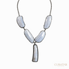 Anil Arjandas Jewels: Oxidized Sterling Silver Blue Lace Agate and Diamond Statement Y-Necklace