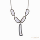 Anil Arjandas Jewels: Oxidized Sterling Silver Blue Lace Agate and Diamond Statement Y-Necklace