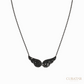 Anil Arjandas Jewels: Oxidized Sterling Silver Black Diamond Angel Wings Necklace