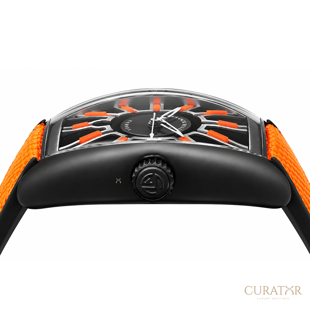 Franck Muller Cintrée Curvex CX Flash Black Titanium Orange Accent