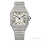 Cartier Santos Large Diamond Set Steel Automatic Watch