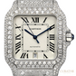 Cartier Santos Large Diamond Set Steel Automatic Watch
