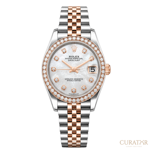 Rolex Datejust 31 Everose Rolesor Diamond Bezel Mother-of-Pearl Dial